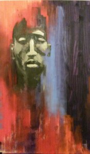 purple, blue, orange, red III, acrylique sur bois, 100X60cm, 2014