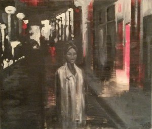By night, wandering, acrylique sur bois, 2015