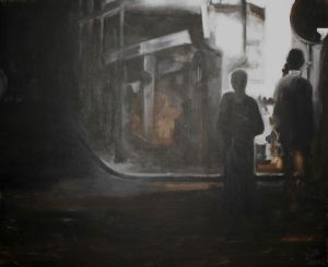 By night, street, acrylique sur toile