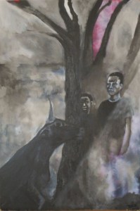 From, acrylique sur bois, 2014